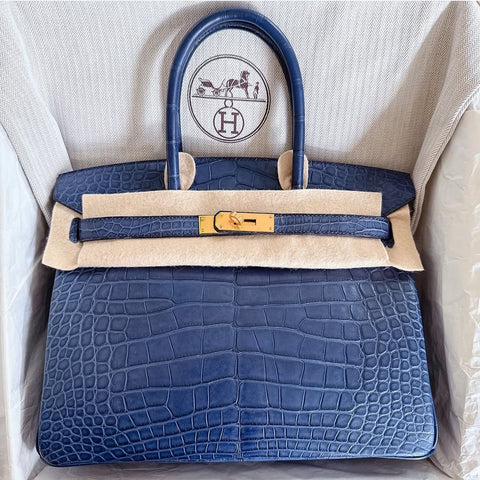 Birkin 30 Blue Sapphire Matte Alligator