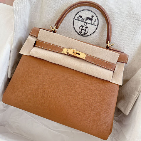 Kelly 28 Gold Togo