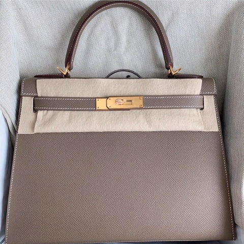 Kelly 28 Sellier Etoupe Epsom