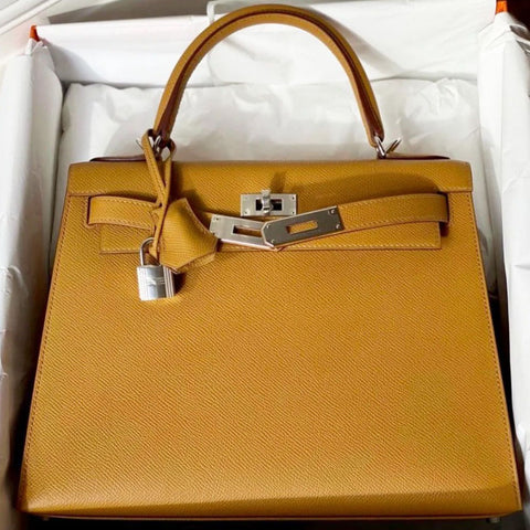 Kelly 28 Sellier Sesame Epsom