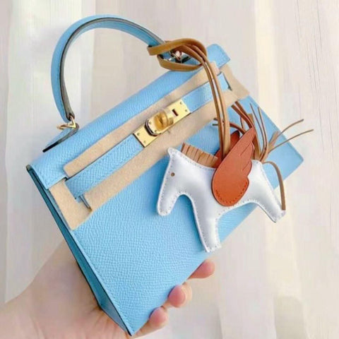 Kelly Mini Blue Celeste Epsom