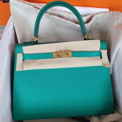 Kelly 25 Sellier Vert Verone Epsom
