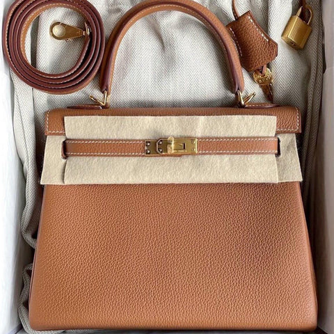 Kelly 25 Gold Togo