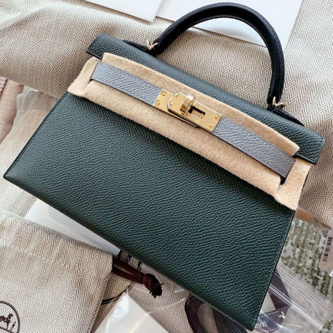 Kelly Mini Vert Mangrove/Gris Pantin/Black Epsom