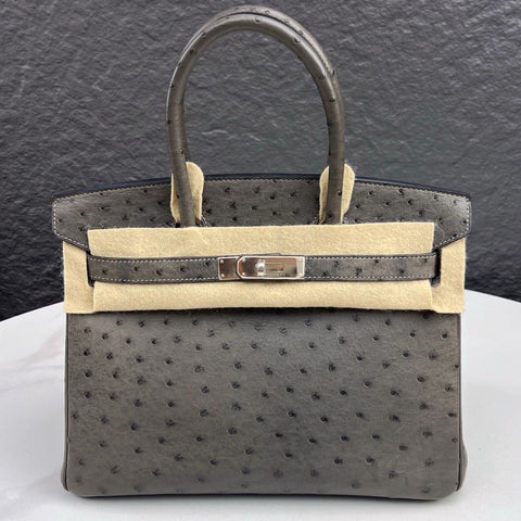 Birkin 30 Graphite Ostrich