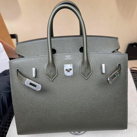 Birkin 25 Sellier Vert de Gris Epsom