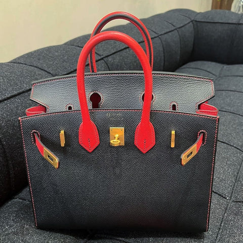 Birkin 25 Sellier Black/Rouge Casaque Epsom