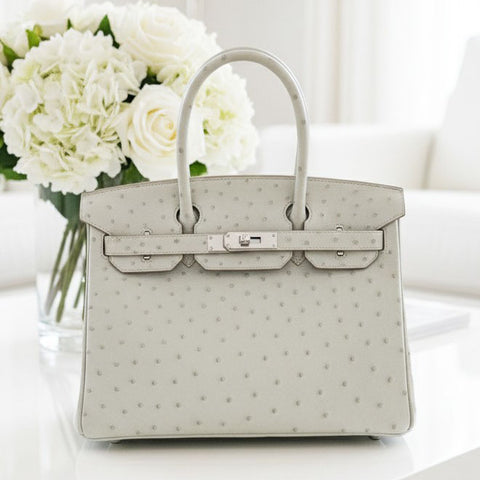 Birkin 30 Gris Perle Ostrich