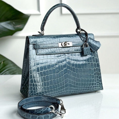 Kelly 25 Sellier Blue Tempete Shiny Niloticus