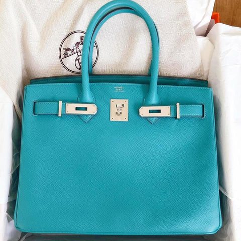 Birkin 30 Blue Paon Epsom