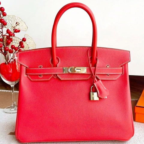 Birkin 30 Candy Rose Jaipur/Gold Epsom