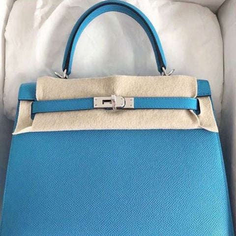 Kelly 25 Sellier Blue du Nord Epsom