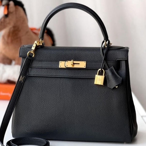 Kelly 28 Black Togo