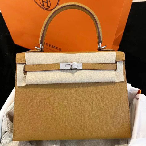 Kelly 25 Sellier Sesame Epsom