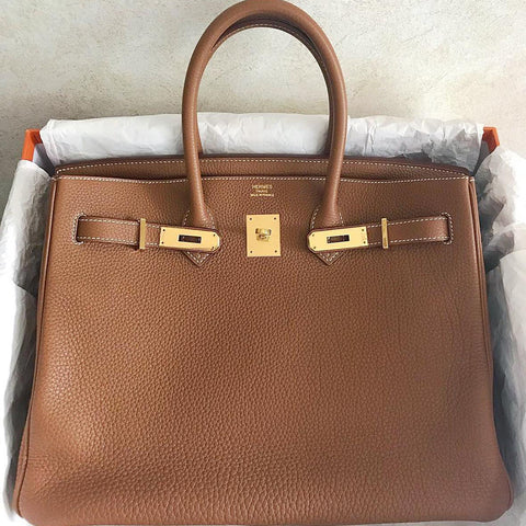 Birkin 35 Gold/Rouge Casaque Togo
