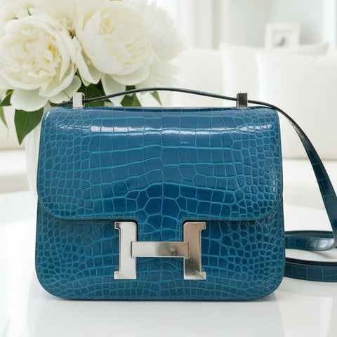 Constance 24 Blue Colvert Shiny Alligator