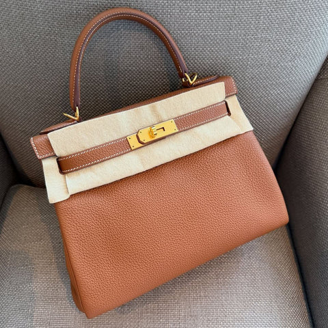 Kelly 28 Gold Togo
