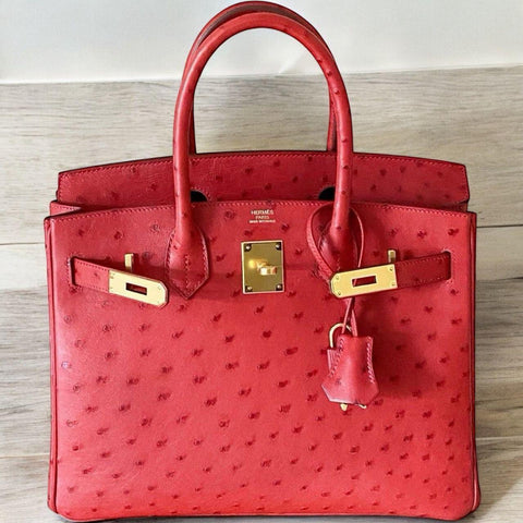 Birkin 30 Rouge Vif Ostrich