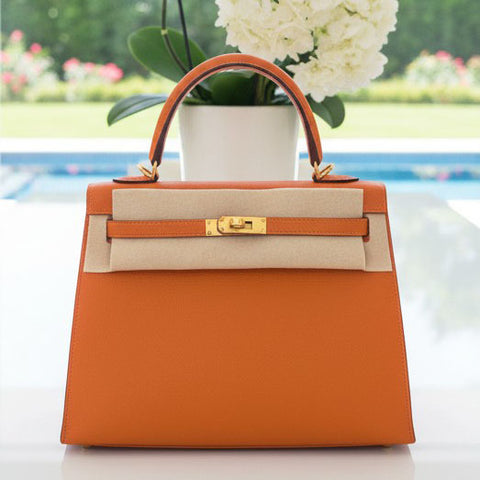 Kelly 25 Sellier Apricot Epsom
