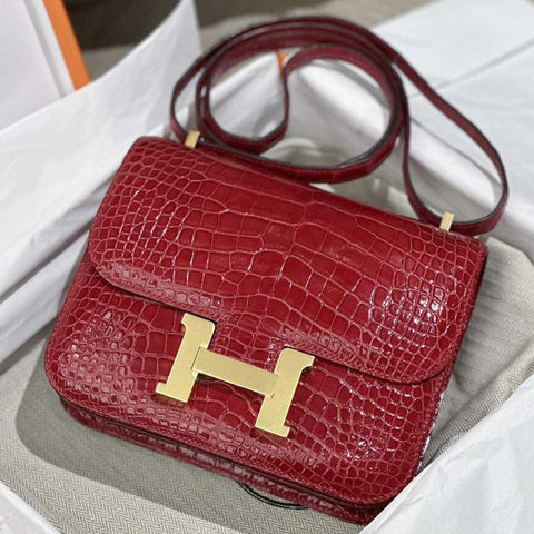 Constance 18 Braise Shiny Alligator