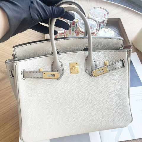 Birkin 25 Craie/Gris Asphalt Togo