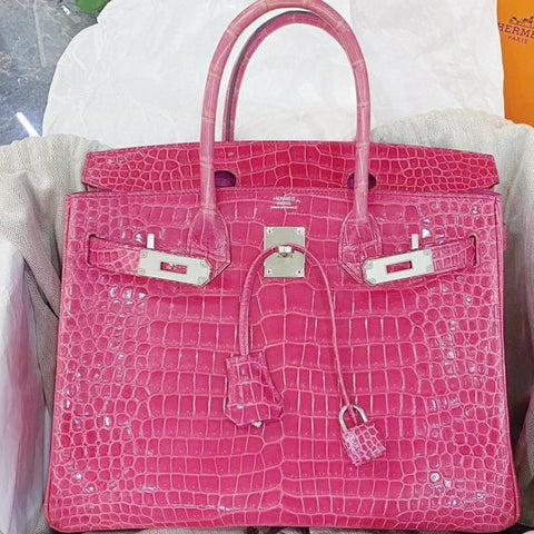 Birkin 30 Fuchsia Shiny Porosus
