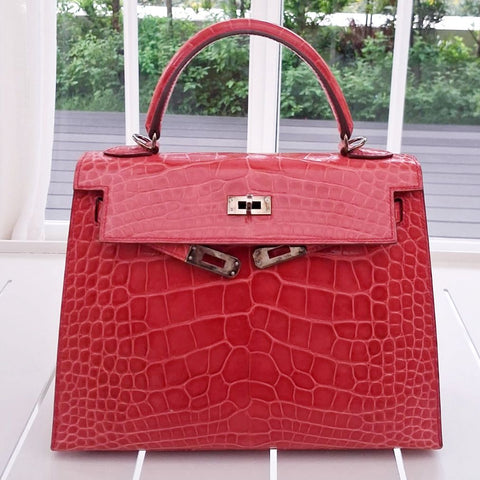 Kelly 25 Sellier Bougainvillea Shiny Alligator