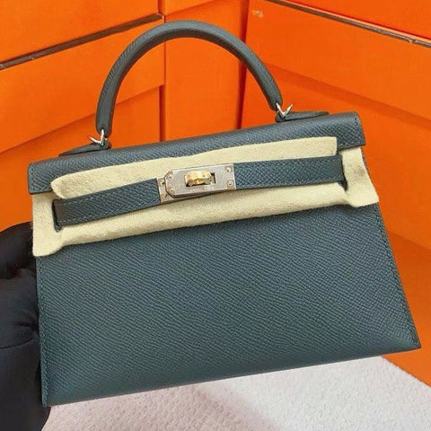 Kelly Mini Vert Mangrove Epsom Electrum