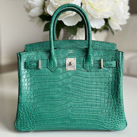 Birkin 30 Malachite Matte Porosus