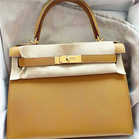 Kelly 28 Sellier Sesame Epsom