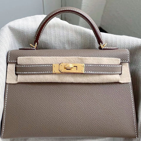 Kelly Mini Etoupe Epsom