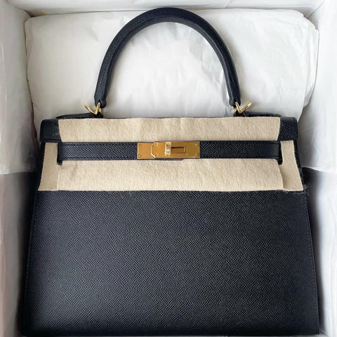 Kelly 28 Sellier Black Epsom