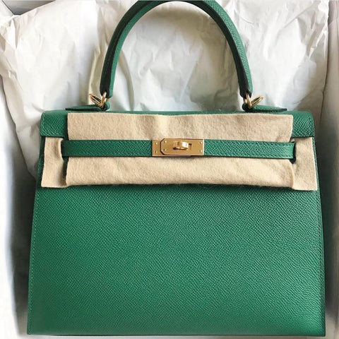 Kelly 25 Sellier Vert Vertigo Epsom