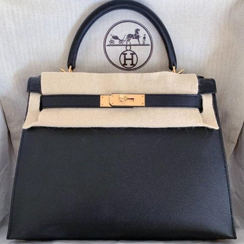 Kelly 28 Sellier Black Epsom