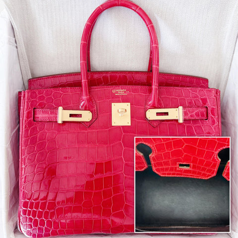 Birkin 30 Braise/Rouge H Shiny Niloticus