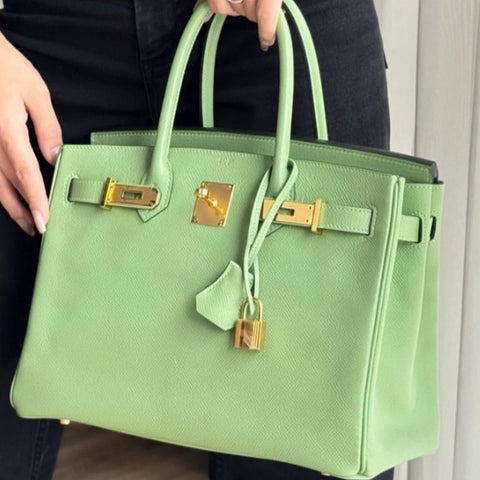 Birkin 30 Vert Criquet Epsom
