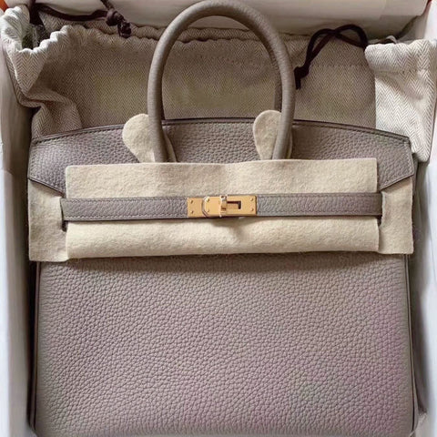 Birkin 25 Gris Asphalt Togo