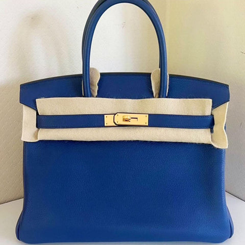 Birkin 30 Blue Electric Novillo