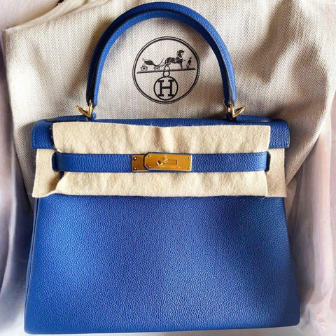 Kelly 28 Blue Electric/Vert Verone Togo