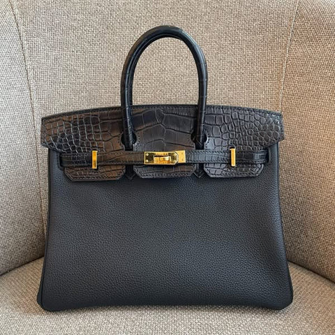 Birkin 25 Touch Black Togo/Matte Alligator
