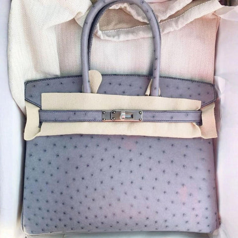 Birkin 30 Gris Agate Ostrich