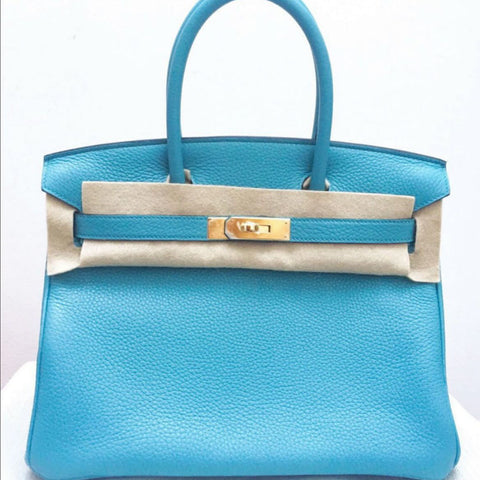 Birkin 30 Blue Saint Cyr Clemence