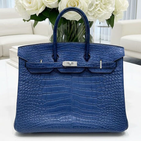 Birkin 35 Blue de Malte Matte Alligator