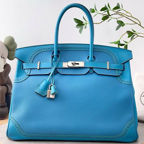 Birkin 35 Ghillies Turquoise Togo