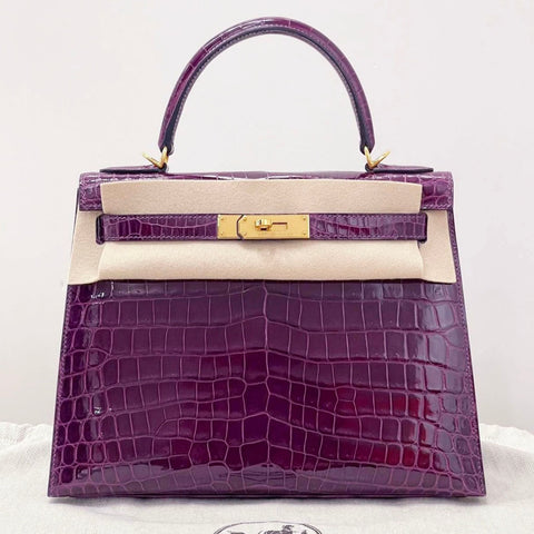 Kelly 28 Sellier Amethyst Shiny Niloticus