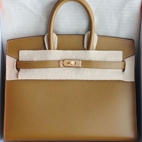 Birkin 25 Sellier Bronze Dore Madame