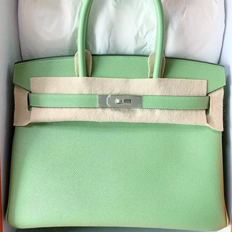 Birkin 30 Vert Criquet Epsom