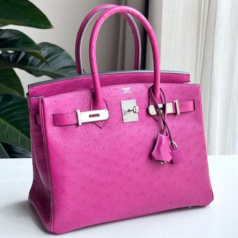 Birkin 30 Rose Pourpre Ostrich