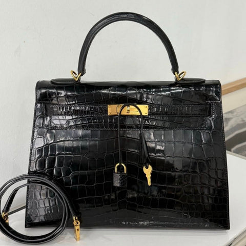 Kelly 32 Sellier Black Shiny Niloticus