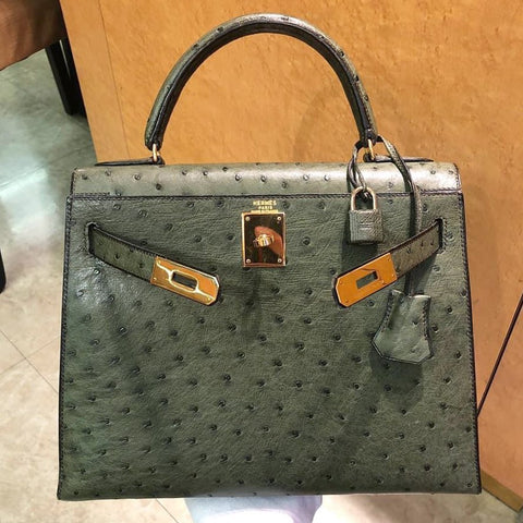 K28 Sellier Vert Olive Ostrich